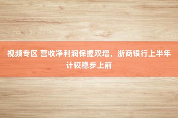 视频专区 营收净利润保握双增，浙商银行上半年计较稳步上前