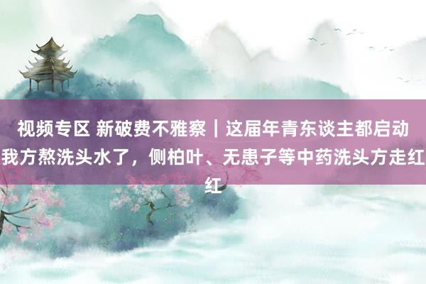 视频专区 新破费不雅察｜这届年青东谈主都启动我方熬洗头水了，侧柏叶、无患子等中药洗头方走红