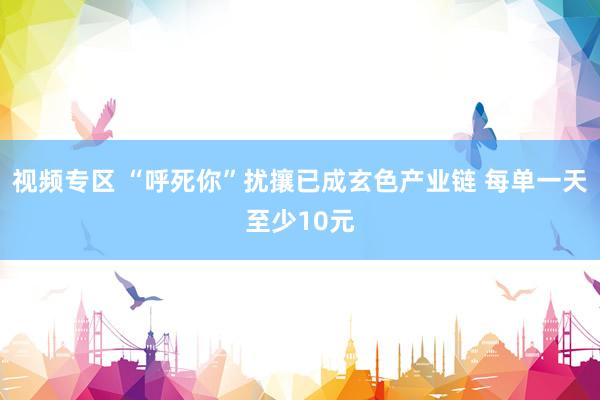 视频专区 “呼死你”扰攘已成玄色产业链 每单一天至少10元