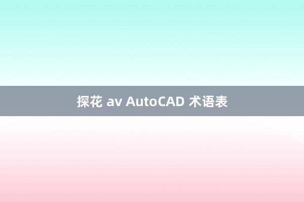 探花 av AutoCAD 术语表
