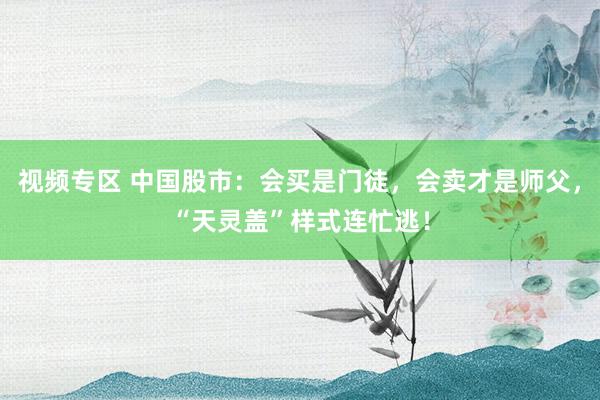 视频专区 中国股市：会买是门徒，会卖才是师父，“天灵盖”样式连忙逃！