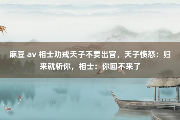 麻豆 av 相士劝戒天子不要出宫，天子愤怒：归来就斩你，相士：你回不来了