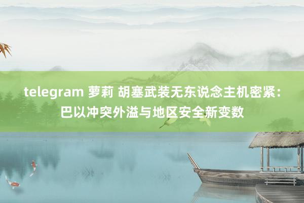 telegram 萝莉 胡塞武装无东说念主机密紧：巴以冲突外溢与地区安全新变数