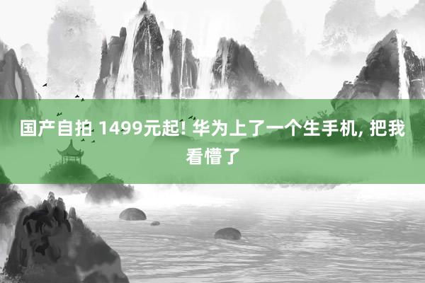 国产自拍 1499元起! 华为上了一个生手机， 把我看懵了