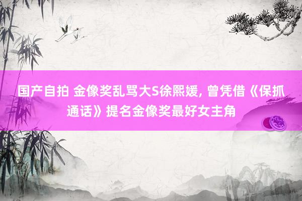国产自拍 金像奖乱骂大S徐熙媛， 曾凭借《保抓通话》提名金像奖最好女主角
