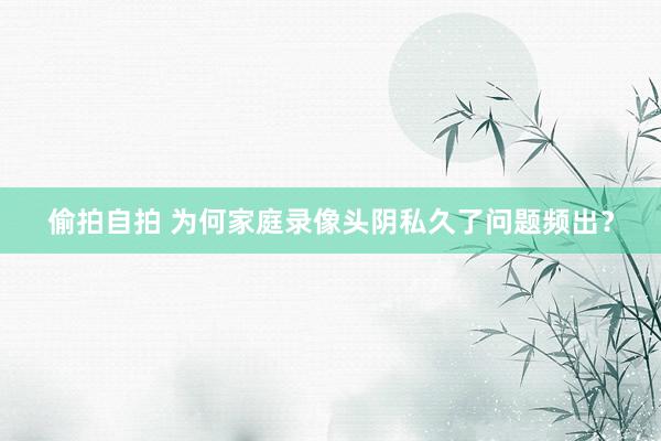 偷拍自拍 为何家庭录像头阴私久了问题频出？