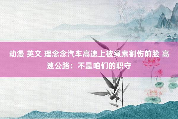 动漫 英文 理念念汽车高速上被绳索割伤前脸 高速公路:不是咱们的职守